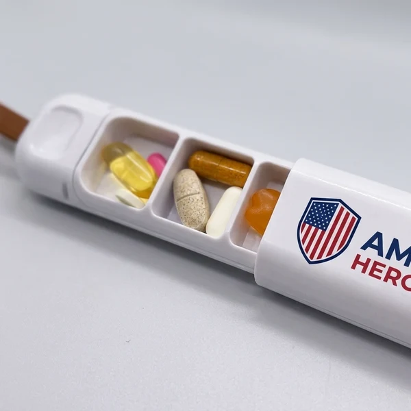 Travel Pill Organizer — 3-Compartment Sliding Case view 2
