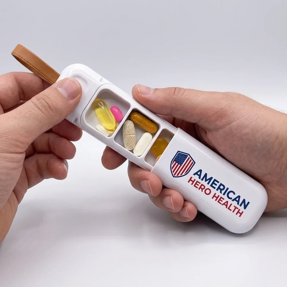Travel Pill Organizer — 3-Compartment Sliding Case